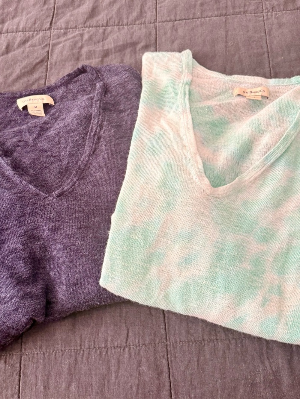 2 G.H. Bass & Co. Gray Knit Sweaters